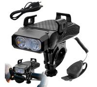 Uhngw Supporto per Telefono da Bici, Impermeabile Con Luci LED E Montaggio Smartphone, Faro Frontale Multiuso Per Escursioni All'aperto