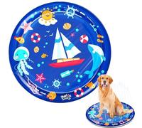 Uhngw Tappetino Sprinkler per Cani, Tappetino Acquatico Rinforzato per Animali Domestici, Zona Irrigazione Rinforzata per Gatti Cani Bambini Interni Esterni Parco Giochi Piscina