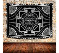 UHOMETAP Sri Yantra - Arazzo da meditazione con mandala, geometria sacra, decorazione da parete per soggiorno, camera da letto, decorazione della casa, 200 x 150 cm, GTWYUH590