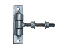 UHRIG Cerniera per porta regolabile lungo M12 M16 M18 M20 Angel kmpl. zincata per porta da giardino e cancello del cortile (porta M12 con nipplo lubrificante), Argento
