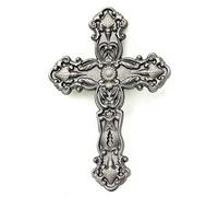 UHRIG Croce da parete in ferro massiccio, crocifisso in ferro battuto da appendere, croce cristiana da parete, altezza 25 cm. superficie lucida