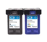 UHSTJW Sostituzione cartuccia d'inchiostro ricaricata per 27 28 XL compatibile con 450 450CI 5550 3420 3520 3550 3650 3740 3845 27XL 28XL(1BK 1COLOR)