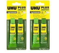 UHU 11525 Plus Adesivo Epossidico a Due Componenti, Trasparente, 30 ml (Confezione da 2)