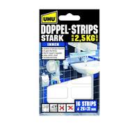 Uhu 45380 - Strisce biadesive, presa fino a 2.5 kg, 16 pezzi, 26 x 31 mm