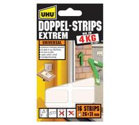 UHU Doppelstrips Extrem, Hochbelastbare doppelseitige Klebestrips, weiß, 26 mm x