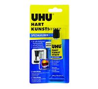 UHU Adesivo speciale in plastica dura, adatto per l'incollaggio di materie plastiche dure resistenti all'acqua, alla temperatura, agli acidi e agli alcali, 30 g, trasparente