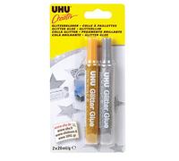 UHU Creativ colla glitter, 2 x 20 ml Tubi, oro + argento