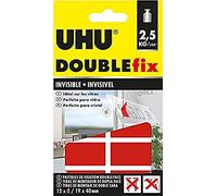 UHU Doublefix - Adesivi interni invisibili, extra forti, resistenti a 2,5 kg, 12 pastiglie