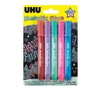 UHU Glitter Glue METALLIC, tubetti 5 x 10 ml