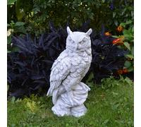 Uhu gufo uccellino statua in pietra H.41 cm 20 x 17 cm grigio 12 kg cemento b...