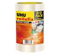 UHU Nastro adesivo da imballaggio di alta qualità Rollafix Classic trasparente, 3 x 50 m