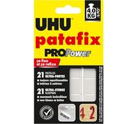 UHU Patafix Propower - Pastiglie adesive pretagliate, pasta per fissare, ultra forti (fino a 3 kg), riposizionabili, nero, 21 pastiglie