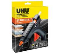 UHU Pistola per colla a caldo Starter Kit - Include 6 bastoncini di colla trasparenti da 11 mm, pronto all'uso in 5-8 minuti, per legno, metallo, vetro, tessuti e altro ancora