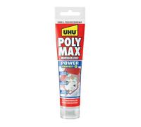 UHU POLY MAX - Colla di montaggio POWER Tube trasparente, adesivo di montaggio e sigillante ad alta resistenza finale, 115 g