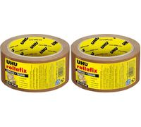 UHU Rollafix - Nastro adesivo per imballaggio marrone, rotolo da 66 m. larghezza 50 mm. (Confezione da 2)