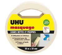 UHU Rollafix - Nastro adesivo per mascheratura, 50 m x 50 mm