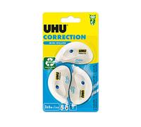 UHU Rollers correcteur mini - Ruban correcteur rapide, propre et précis, blanc, lot 3 de 6m x 5mm