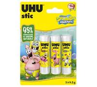 UHU Stic 3x8.2g colla per bambini, sicura da usare per i lavoretti, adatta per la scuola, l'ufficio, l'università