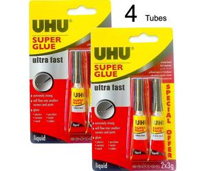 UHU Super Colla Liquido Extra Forte Adesivo Tutti Scopo Legno Plastica Metallo 4