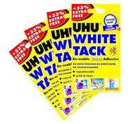 UHU White Tack - Stucco adesivo riutilizzabile - 4 pezzi