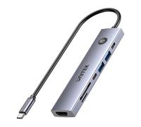 uHUB S7 Pro Hub USB-C 7 in 1 da 5 Gbps con pulsante di accensione/spegnimento dello schermo