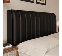 UHVUJDUI Copri Testata Letto Matrimoniale Ecopelle Copritestiera Letto Matrimoniale/Singolo Imbottita Pelle,Universale Copertura Per Testiera Per Letto Protezione(Black,160cm)
