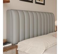 UHVUJDUI Copri Testata Letto Matrimoniale Ecopelle Copritestiera Letto Matrimoniale/Singolo Imbottita Pelle,Universale Copertura Per Testiera Per Letto Protezione(Light gray,140cm)