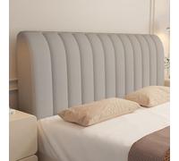 UHVUJDUI Copri Testiera Letto Matrimoniale Imbottita Elasticizzato Copritestata Universale Lavabile Morbido Tessuto Copertura Testiera Letto Per Ferro Battuto/Legno/Pelle(Grey,210cm)