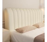 UHVUJDUI Copri Testiera Letto Matrimoniale Imbottita Elasticizzato Copritestata Universale Lavabile Morbido Tessuto Copertura Testiera Letto Per Ferro Battuto/Legno/Pelle(Cream,100cm)