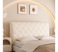 UHVUJDUI Copri Testiera Letto Matrimoniale/Singolo/Una Piazza E Mezza Imbottita Elasticizzato Universale Lavabile Per Ferro Battuto/Legno/Pelle Testiera Letto(Milky white,160cm)