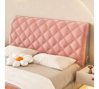 UHVUJDUI Copri Testiera Letto Universale,Copritestiera Letto/Copertura Testiera Letto Matrimoniale/Singolo Imbottito Velluto,Fodera Elasticizzato Lavabile Antigraffio(Pink,195-205cm)