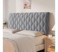 UHVUJDUI Copri Testiera Letto Universale,Copritestiera Letto/Copertura Testiera Letto Matrimoniale/Singolo Imbottito Velluto,Fodera Elasticizzato Lavabile Antigraffio(Dark grey,140cm)