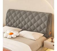 UHVUJDUI Copri Testiera Letto Universale,Copritestiera Letto/Copertura Testiera Letto Matrimoniale/Singolo Imbottito Velluto,Fodera Elasticizzato Lavabile Antigraffio(Dark gray,175-185cm)