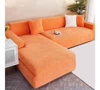 UHVUJDUI Copridivano Angolare Impermeabile Copertura Divano 3 2 4 1 Posti Con Penisola, Elasticizzato Salvadivano Forma Di L Antiscivolo Per Cane Gatto Antigraffio(Orange,145cm-185cm)
