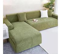UHVUJDUI Copridivano Angolare Impermeabile Copertura Divano 3 2 4 1 Posti Con Penisola, Elasticizzato Salvadivano Forma Di L Antiscivolo Per Cane Gatto Antigraffio(Green,235cm-300cm)