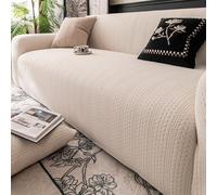 UHVUJDUI Copridivano Impermeabile 1/2/3/4/5 Posti Con Braccioli,Copridivani Elasticizzato Antiscivolo,Universale Copri Divano AntiGraffio Gatto,Sofa Cover Antimacchia Lavabile(Beige,305cm-360cm)
