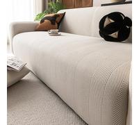 UHVUJDUI Copridivano Impermeabile 1/2/3/4/5 Posti Con Braccioli,Copridivani Elasticizzato Antiscivolo,Universale Copri Divano AntiGraffio Gatto,Sofa Cover Antimacchia Lavabile(Beige C,145cm-185cm)