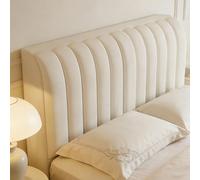 UHVUJDUI Copritestata Universale Copri Testiere Letto Matrimoniale/Singolo/Una Piazza E Mezza Imbottito Bianco,Morbido Velluto Elasticizzato(Cream white,220x70cm)