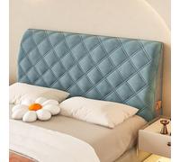 UHVUJDUI Copritestiera Letto Copertura/Copri Testata Letto Matrimoniale/Singolo Imbottita Velluto,Fodera Per Testiera Letto Elastica Protezione Antigraffio Lavabile(Blue,205-215cm)