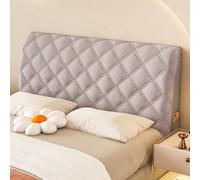 UHVUJDUI Copritestiera Letto Copertura/Copri Testata Letto Matrimoniale/Singolo Imbottita Velluto,Fodera Per Testiera Letto Elastica Protezione Antigraffio Lavabile(Light gray,205-215cm)