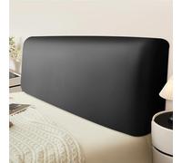 UHVUJDUI Copritestiera Letto Matrimoniale Ecopelle Copri Testata Letto Matrimoniale/Singolo Una Piazza E Mezza Universale Antigraffio,Copertura Per Testiera Per Letto Elastica(Black,195-210cm)