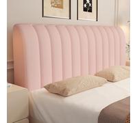 UHVUJDUI Copritestiera Letto Velluto Copri Testiera Letto Matrimoniale/Singolo/Una Piazza E Mezza Imbottita,Elasticizzato Morbido Tessuto Copertura Testiera Letto Universale(Pink,160cm)