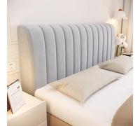 UHVUJDUI Copritestiera Letto Velluto Copri Testiera Letto Matrimoniale/Singolo/Una Piazza E Mezza Imbottita,Elasticizzato Morbido Tessuto Copertura Testiera Letto Universale(Light gray,200cm)