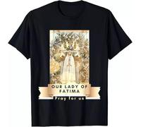UHYft66AWZ Our Lady of Fatima Blessed Mother Mary Catholic Marian T-Shirt Black L