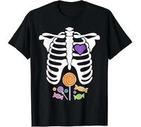 UHYft66AWZ Pumpkin Halloween Shirts for Men Women Jack O Lantern Face T-Shirt (1) Black L