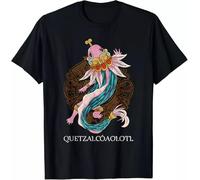 UHYft66AWZ Quetzalcoatl Axolotl Ancient Aztec Serpent Mayan Inca Toltec T-Shirt Black 3XL