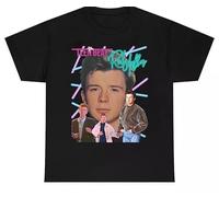 UHYft66AWZ Rick Astley Teen Beat 90s Vintage Style Retro T-Shirt Black M
