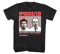 UHYft66AWZ Shaun of The Dead Zombie Video Game Men's T Shirt Winchester 16Bit Pixel Horror Black S