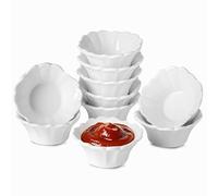 UIBFCWN Set di 10 Ciotoline Aperitivo, 100ML Ciotole per Salsa di Soia, Ciotoline da Snack, Mini Ciotole in Ceramica per Sushi, Salsa, Condimenti, Marmellata, Snack e Soia, 9,5 X 9,5 X 4cm