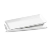 UIBFCWN Set di 2 Piatti da Portata Grande Rettangolari 33cm, Vassoi da Portata in Ceramica per Feste e Intrattenimenti, Piatti in Porcellana Grandi per Insalata, Bbistecca, Portata Principale, Cena